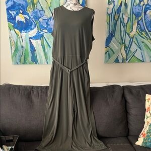 Michael Kors Sleeveless Romper in Olive Green